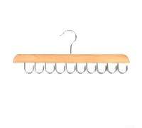 Wooden Hanger 14 Hooks 20 Clips Belt Tie Organizer(Wood 20)