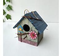 Wooden Hanging Bird House Nest Light Green Garden Decor Courtyard Patio Eco-Friendly Non-Toxic