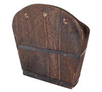 Wooden Hanging Planter Bucket with Two Steel Handles Rustic Barrel Pot | Antique Chic Decor, for Herbs and Plants, Balcony Railing Areas, Roof Terrace Spaces, Flower Shop Display