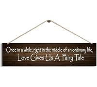 Wooden Hanging Sign Plaque Once In A While Right In The Middle Of An Ordinary Life Rustic Wooden Wall Signs Decorative Wood Sign Home Kitchen Decor_6x16inch