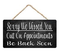 Wooden Hanging Sign Wall Art Decorations For Living Room - Sorry We Missed You Out On Appointments Be Back Soon - Vintage Family Wall Decor Signs For Kitchen Bedroom Dining Room Homes 6x12 inch