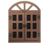 Wooden Hanging Window Chalkboard Decorative Sign Reusable Message Board | Brown Wood Finish, Easy to Write and Clean, Wedding Shop Decoration, Retro Window Shape