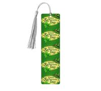 Wooden Happy St. Patrick's Day Print Bookmarks with Tassel for Women,Men,Book Lovers,Page Markers for Students Teachers Reading