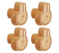 Wooden Hare Shape Wall Hooks 4 Pack for Layered Decor Approaches Combining Form Function and Organic Material Aesthetics