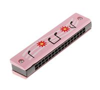 Wooden Harmonica 16 Holes for Kids Children Musical Toys Pink