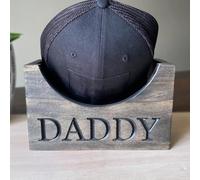 Wooden Hat Holder Display Stand-Personalized Hat Holder For Dad Hats Storage Box Display Case|Hats Storage Rack For Baseball Caps Home Decoration Gift For Dad Grandpa Men