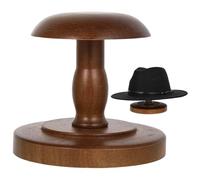 Wooden Hat Rack With Dome-Shaped Top, Vintage Cowboy Hat Display Stand For Tabletop Or Wardrobe, Cap & Wig Organizer