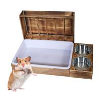 Wooden Hay Feeder - Hay Rack Small Pets with Feeders, Natural Wooden Grass Feeder, Functional Feeding Station Longtail Keyword | Ideal Rabbits, Guinea Pigs, Hamster Cages