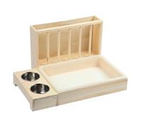 Wooden Hay Food Dispenser - Compact Dispenser for Small Animals - Sturdy Hand Made Stand - Promotes Healthy Consumption Routine, Supply