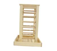 Wooden Hay Rack for Small Animals, Multipurpose Grass Holder with Bottom Tray, Less Waste Food Feeding Manger for Chinchilla Guinea Pig Bunny