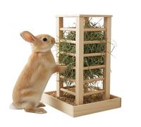 Wooden Hay Tower Feeder - Portrait Square Rack, Robust Workmanship, Practical Filling, Animal , Space-saving, Accessories, , Indoor, Outdoor Cage