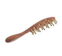Wooden Head Scalp Massager Comb Copper Massage Tool