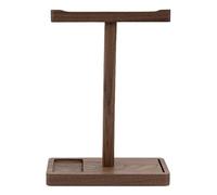 Wooden Headset Stand - Walnut Headphone Holder for Desk Organisation, Modern Audio Gear Mount | Games Headphone Hanger, Audio Storage Shelf, Durable Wooden Stand for Desktop Accessories for Home