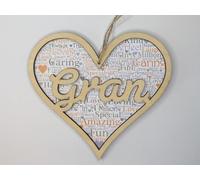Wooden Heart for Gran Gift