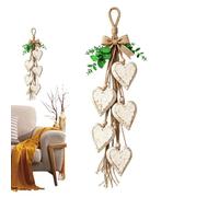 Wooden Heart Natural Wall Hanging Rustic Farmhouse Bedroom Home Decor | Rustic Shabby Chic Design Adds Warmth Charm, For Wedding, , Valentine's Day, Housewarming, Mother's Day