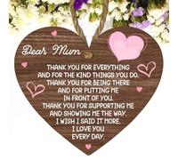 Wooden Heart Plaque Gift for Mum - Heartfelt Gift For Mother's Day/Birthday Appreciation Keepsake Handcrafted UK