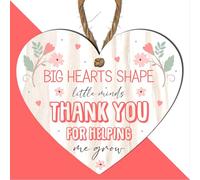 Wooden Heart Plaque - Heartfelt Appreciation Gift - Printed, Handcrafted, Thank You Gift for Teachers, Mentors, Caregivers - Modern Rustic Style - Made in the UK (Medium: 15 cm (H) × 13 cm (W))