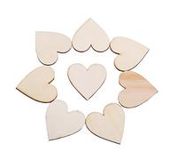 Wooden Heart Shape Embellishment Blank Wooden Heart Embellishments for Weddings Plaques Art Craft Card Making Or Decoration(40mm)