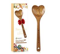 Wooden Heart Spoons - Heart Shaped Wooden Spoon Kitchenware for Cooking with Love, Unique Mother's Day Gifts for Cooks Hostesses Mom Grandma Wife Weddings House Warming Kitchen Accessories (1)