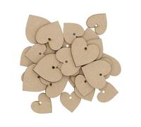 Wooden Heart with 3mm Hole Multiple Sizes - MDF Craft Shape Blank Decoration Embellishments Laser Cut DoodleTech (Size: 50mm / Pack: 25)