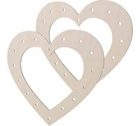 Wooden Heart Wreath Frame DIY Base 2pcs for Crafters, Rustic | Wedding Decorations, Flower Garland Frame, Fresh Flowers and Ribbons, Valentine Decor, Beige Wood