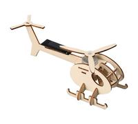 Wooden Helicopter Puzzle - 3d Model Toy, Craft Building Kit | 18x5.5x7 Cm Unfinished Wood Set with Solar Panel, Longtail Learning Project for Children Preschoolers Hobbyists Aviation Outdoor Activity