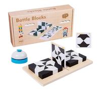 Wooden Hidden Block Puzzle, Novelty Battle Block Brain Teasers Puzzles Game with Call Bell, Geometric Pattern Jigsaw Wooden, Stimulate Kids Spatial Imagination and Logical (1set)
