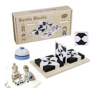 Wooden Hidden Block Puzzle, Wooden Building Battle Blocks Game, Brain Teasers Hidden Block Puzzle Games For Kids, Black And White Dual-Colour Logic Puzzles Game, Battle Blocks Toy For Children