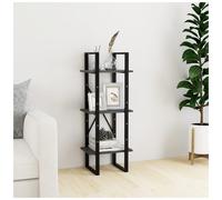 Wooden High Cabinet Grey 40x30x210cm Solid Pine Industrial 6-Shelf Tall Slim Pro