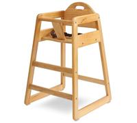 LA Baby Commercial Grade Stack-Able Solid Wood High Chair for Restaurant & Home Use - Natural