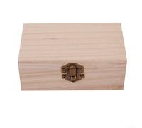 Wooden Hinged Storage Box with Strong Latch and Square Design for Home Organisation, Keepsakes, Weddings, Craft Projects(S+M+L)