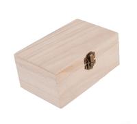 Wooden Hinged Storage Boxes Set with Strong Latch and Pale Paulownia Wood, Square Keepsake Craft-Gift Chest for Personalising with Paint, Decoupage or Pyrography, Idealfor Wedding(M)