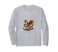 Wooden Hobby Horse Sleigh, Bygone Christmas Ride, 1887 Long Sleeve T-Shirt