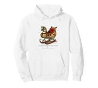 Wooden Hobby Horse Sleigh, Bygone Christmas Ride, 1887 Pullover Hoodie