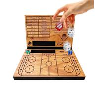 Wooden Hockey Game - 2 Player Fast Paced Desktop Ice Battle for Competitive Family Fun | Solid Wood Construction with Smooth Sliding Rod Design, Indoor Party Game for Home Travel Use, 20x15cm