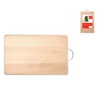 Wooden Home Cutting Board with Metal Handle and Dimensions of 40x25x2.2 cm