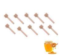 Wooden Honey Dippers -10pcs Cherry Wood Honey Spoons - 8cm Wooden Honey Mixing Stirrer - Mini Honey Dipper Sticks Honey Spoon,Wooden Honey Drizzler Dippers - Mixing Stirrer Honey Dipper Sticks