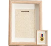 Wooden Honor Medal Display Frame Medal Dust-proof Display Case Medal Storage Box for Display Military Sports Medal Picture Frame