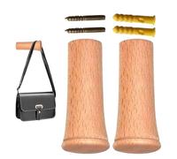 Wooden Hook & Loop Wall Mount - Rustic 3x8cm Hook, Beech Wood Stand, Decorative Wall Hook with Natural Finish | Heavy Duty Door for Bedroom by ingres