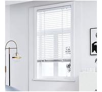 Wooden Horizontal Venetian Blinds, Real Wood Blinds for Windows, Thermal Insulated Window Shades for Home/bathroom, 20-59in Wide White Blackout Blinds,50x90cm/20 x 35in