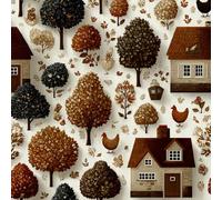 Wooden House Big Tree Peel and Stick Wallpaper 3D Printed Painting Pastoral for Boys Girls Teen Bedroom Living Room Kitchen Removable Decor Wall Mural Paper 17.3"x118"