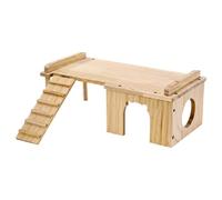Wooden House for Hamster Decorative Wooden Enclosure for Pets with | Cage Hamster Gerbil Chinchilla Ferret Hedgehog Pet Shop Home Apartment Bedroom Room E