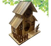 Wooden House - for Weather Shelter with Multiple Holes for Finch Bluebird | 21.5 x 20.5 cm Timber 380 g | Garden Balcony Patio Patio Patio Outdoor Yard Hardware for the Garden