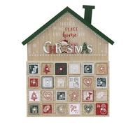 Wooden House Highland Cow Christmas Advent Calendar | Reusable Fill Your Own 24-Drawer Countdown Calendar for Families