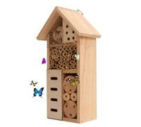Wooden House & Hotel - Handmade Bee Butterfly Ladybug Habitat for Garden, House made of solid wood is suitable for breeding bees, hornets and beetles to nest in the garden house