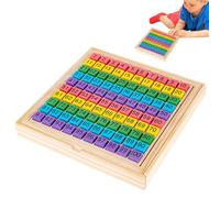 Wooden Hundred Board, Math Learning Toys, Bright Colors Durable Wood Number Recognition Chunky Pieces Educational Fun, Digital Board for Boy Girl Age 3+