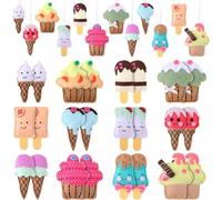 Wooden Ice Cream Hanging Ornaments - 24pcs DIY Wooden Summer Hanging Decorations, Ice Cream Hanging Wooden Cutouts for Home Crafts Hanging Birthday Wedding Summer Decoration