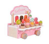 Wooden Ice Cream, Kitchen Toy, Inspired Design Colorful Scoops Paint Durable Wood Interactive Play Shape Sorting Social Interaction, Ice Cream Toys for 3-8-Year-Old Girls Boys