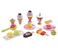 Wooden Ice Cream Shop Play Set Kids Pretend Dessert Toy 25PCS Accessories