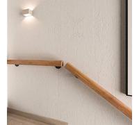 Wooden il for Indoor/Outdoor Stairs Anti-Slip Wall-Mounted Stair Railing for Kids 3.3ft Support Bar with Black Brackets Safety Guardrail for Home
